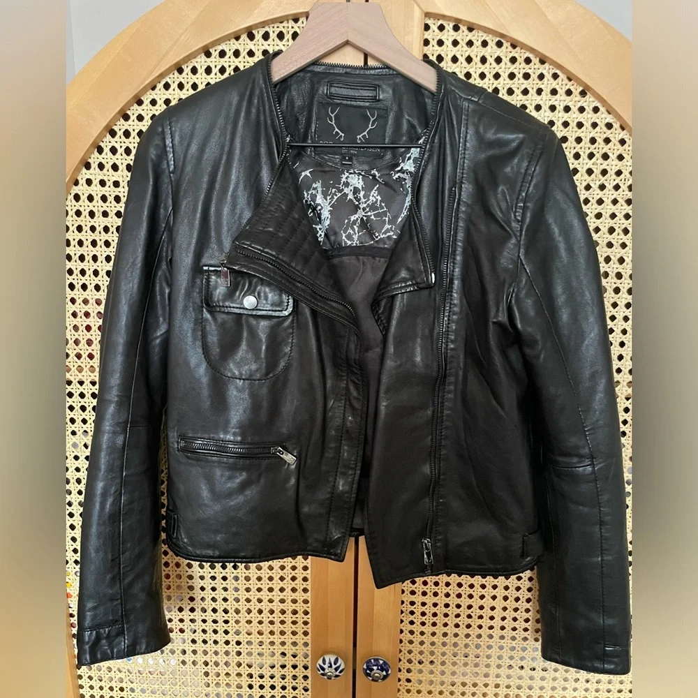Bod & Christensen black leather jacket. Women’s size medium. - Picture 1 of 3